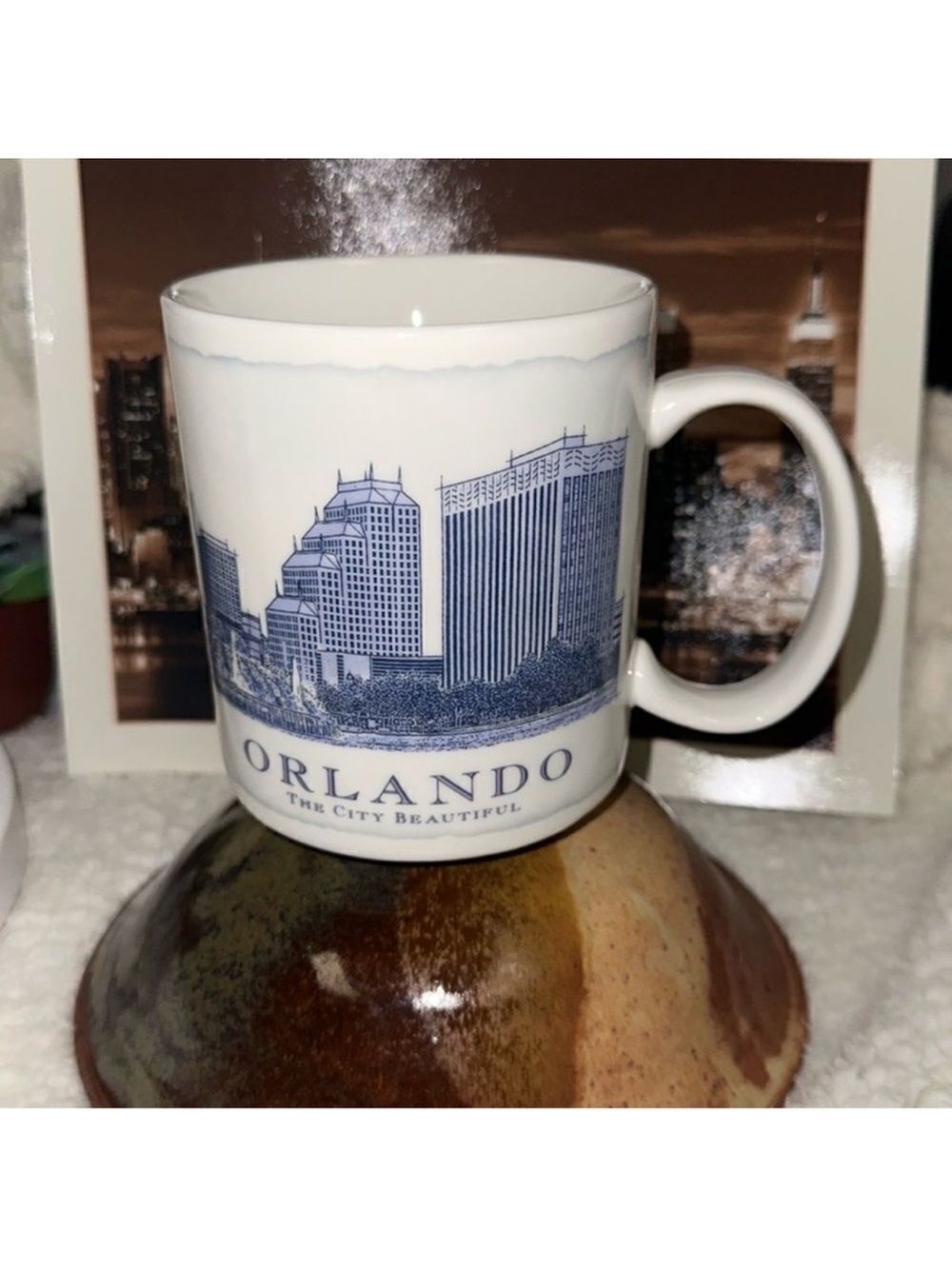 Starbucks Coffee Orlando FL White Blue Beautiful Architecture Series 18 oz Mug